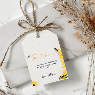 Boho Honey bee theme thank You birthday Gift Tags