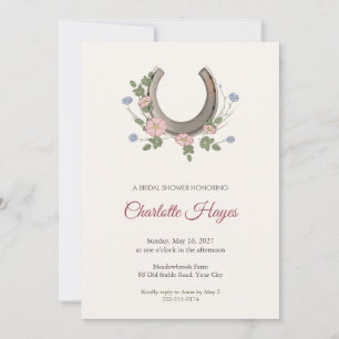 Boho Horseshoe Bridal Shower Invitation