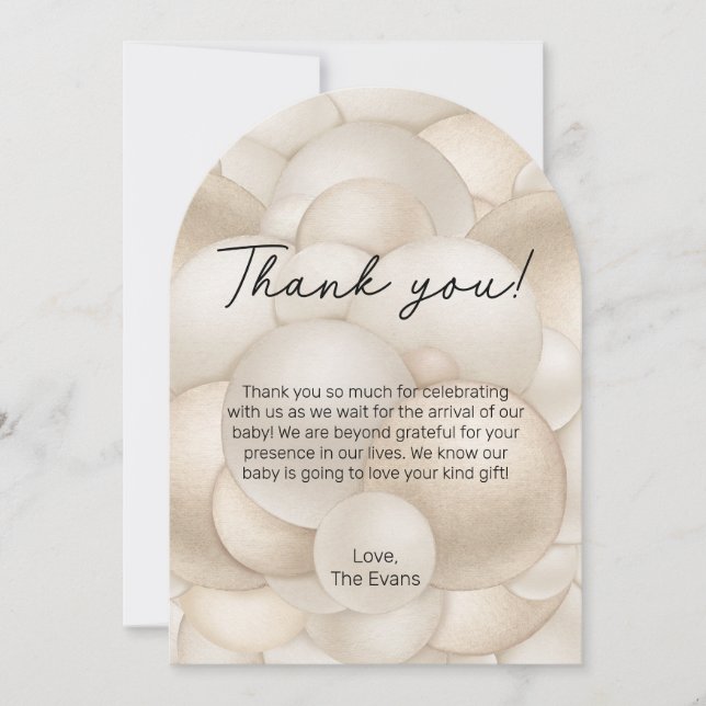 Boho Hot Air Balloon Baby Shower Thank You Card (Front)
