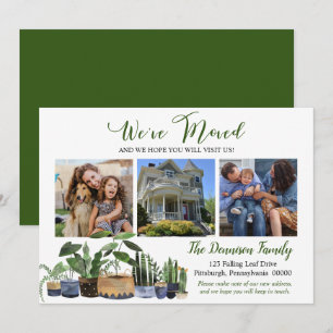 Boho Houseplants We've Moved Moving Photo Announcement
