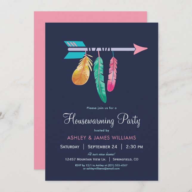 Boho Housewarming Party Invitation (Front/Back)