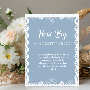 Boho How big is mum Belly baby shower game sign