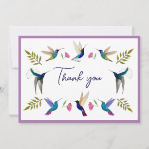 Boho Hummingbirds Thank You Card