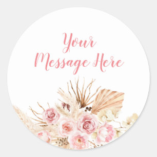 Boho Ice Cream Floral Watercolor Message Sticker