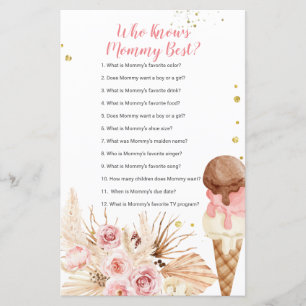Boho Ice Cream Floral Who Knows Mummy Best Game