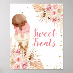 Boho Ice Cream watercolor Sweet Treats sign