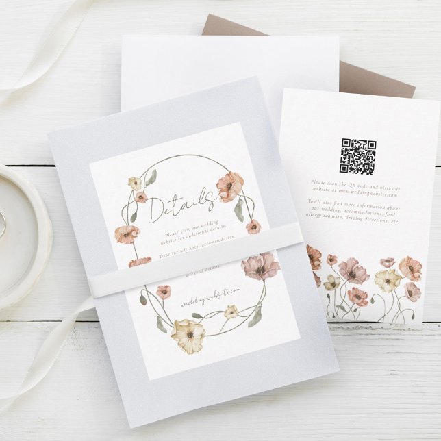 Boho Icelandic Watercolor Iceland Poppy Flowers RSVP Card (Boho Icelandic Watercolor Iceland Poppy Flowers RSVP Card)