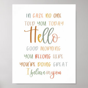 Boho In Case No One Told you Poster