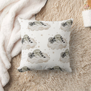  Boho in Neutrals: Sleeping Baby Racoon Nursery Cushion