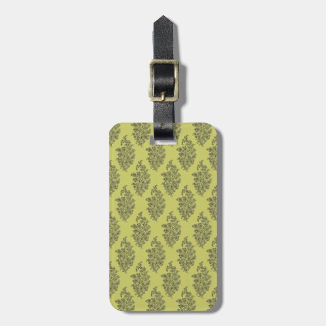 Boho India Block Print Luggage Tag (Front Vertical)