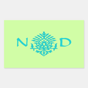 Boho India Block Print Rectangular Sticker
