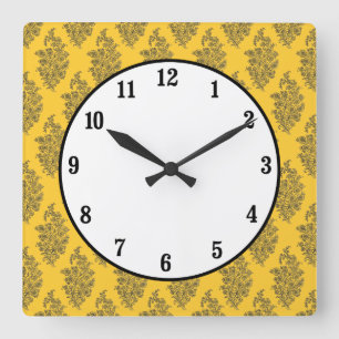 Boho India Block Print Square Wall Clock