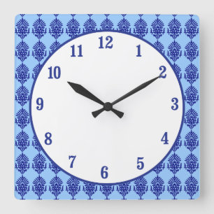 Boho India Block Print Square Wall Clock