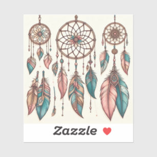 Boho-inspired dreamcatcher or feathers stickers 