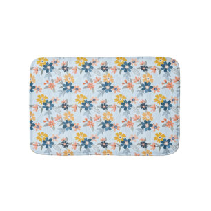 Boho Inspired Flower Pattern Bath Mat