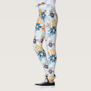 Boho Inspired Flower Pattern Leggings