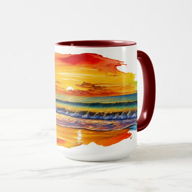 Boho inspired sunset mug (Front Right)