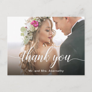 Boho Inspired Wedding Photo Thank You Postcard