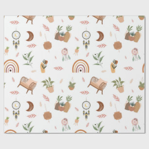 boho-inspired wrapping paper