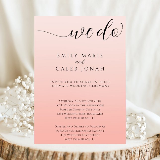 Boho Intimate Wedding Micro Ceremony Courthouse Invitation (Creator Uploaded)