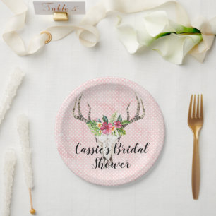 Boho Island Skull Bridal Shower  Paper Plate