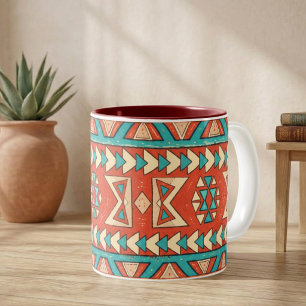 Boho Island Tribal Two-Tone Coffee Mug
