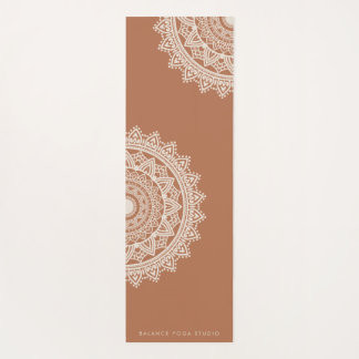 Boho Ivory Mandala Custom Name Yoga Mat