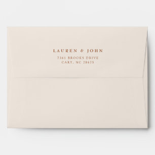 Boho Ivory Return address wedding Envelope 