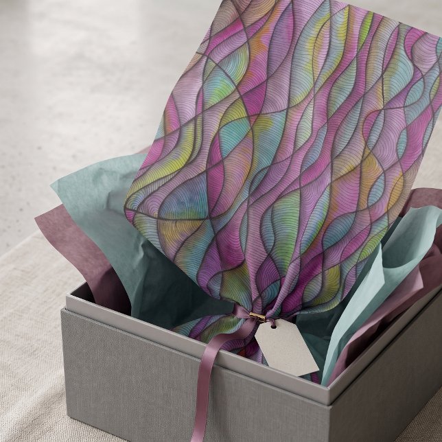 Boho Jewel Tone Abstract Wavy Pattern Tissue Paper (Creator Uploaded)