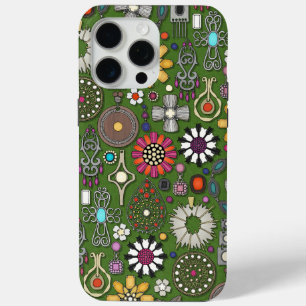 boho jewel treasures green iPhone 15 pro max case