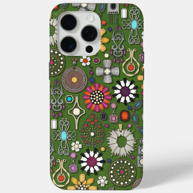 boho jewel treasures green Case-Mate iPhone case (Back)