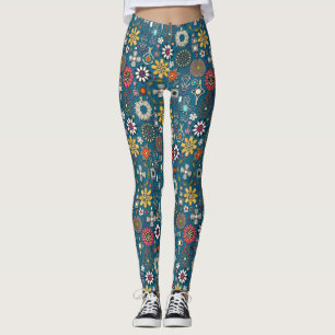 boho jewel treasures peacock blue leggings