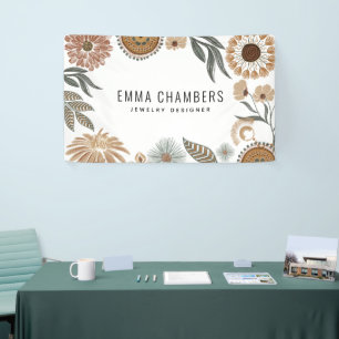 Boho Jewelry Designer Floral  Banner