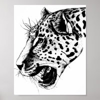 Boho Jungle black and white Vintage Lovely leopard