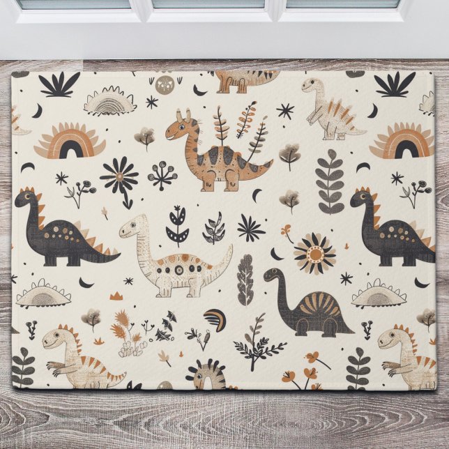 Boho Jungle Dinosaur Pattern Doormat (Creator Uploaded)