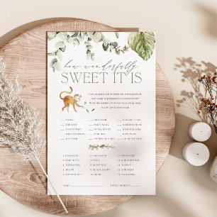 Boho Jungle Safari Baby Shower Candy Guessing Game Flyer