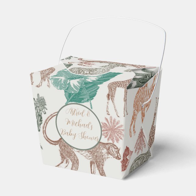 Boho Jungle Safari Baby Shower  Favour Box (Front Side)