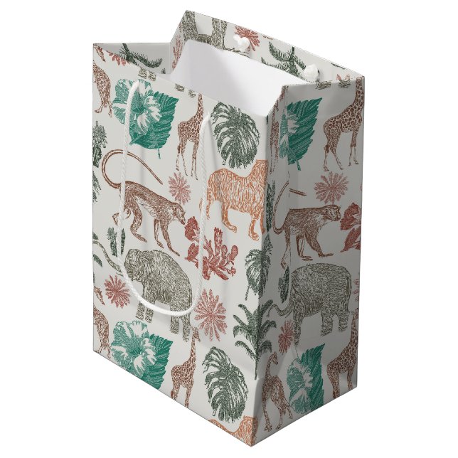 Boho Jungle Safari  Medium Gift Bag (Front Angled)