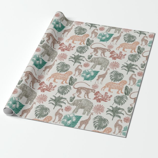 Boho Jungle Safari  Wrapping Paper (Unrolled)