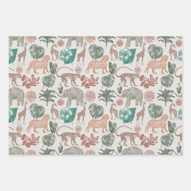 Boho Jungle Safari  Wrapping Paper Sheet (Front)