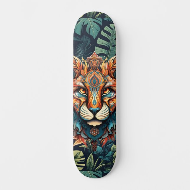 Boho Jungle Tiger Skateboard  (Front)