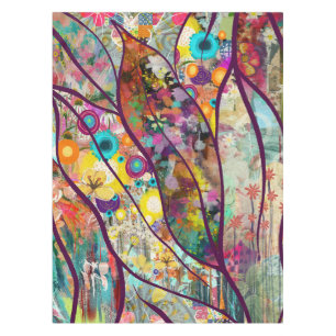 Boho Kaleidoscope - Nature Inspired Floral Art -  Tablecloth