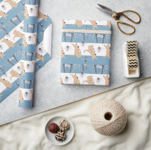 Boho Kangaroo Boy Baby Shower Wrapping Paper