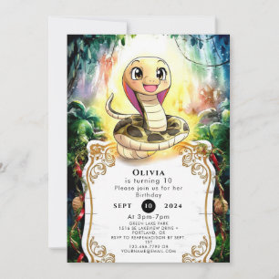 Boho Kids Snake Birthday Invitation