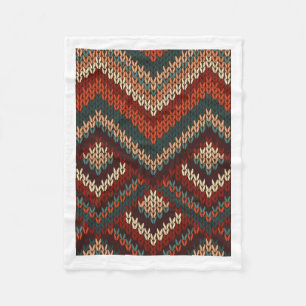 Boho Knit Pattern Winter Throw Blanket
