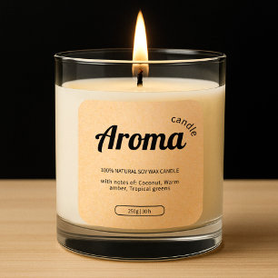 Boho Kraft Beige Paper Candle Labels  Sticker