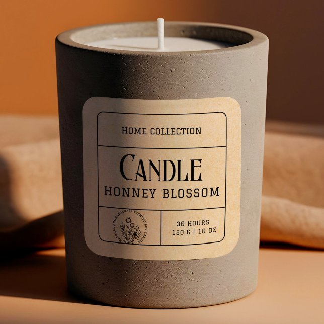  Boho Kraft Beige Paper Candle Labels Sticker (Boho Kraft Beige Paper Candle Labels Sticker )