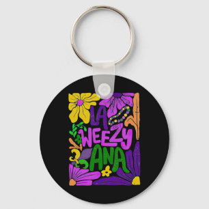 Boho La Weezy Ana Mardi Gras Coquette Bow Louisian Key Ring