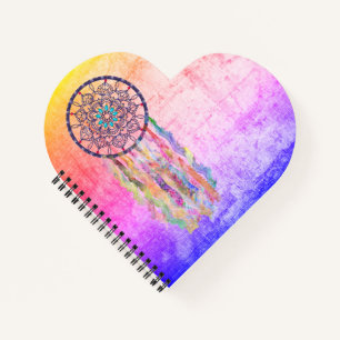 Boho Lace Dreamcatcher   Grunge Rainbow Notebook