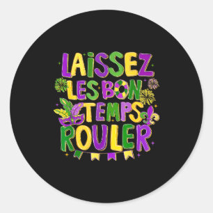 Boho Laissez Les Bon Temps Rouler Mardi Gras 2026 Classic Round Sticker